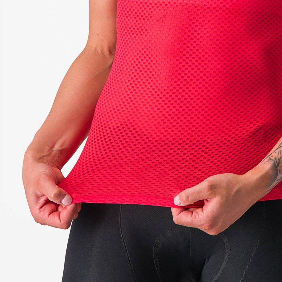 Capa Base Castelli PRO MESH W SHORT SLEEVE Mujer Rojos | 542936-PMI