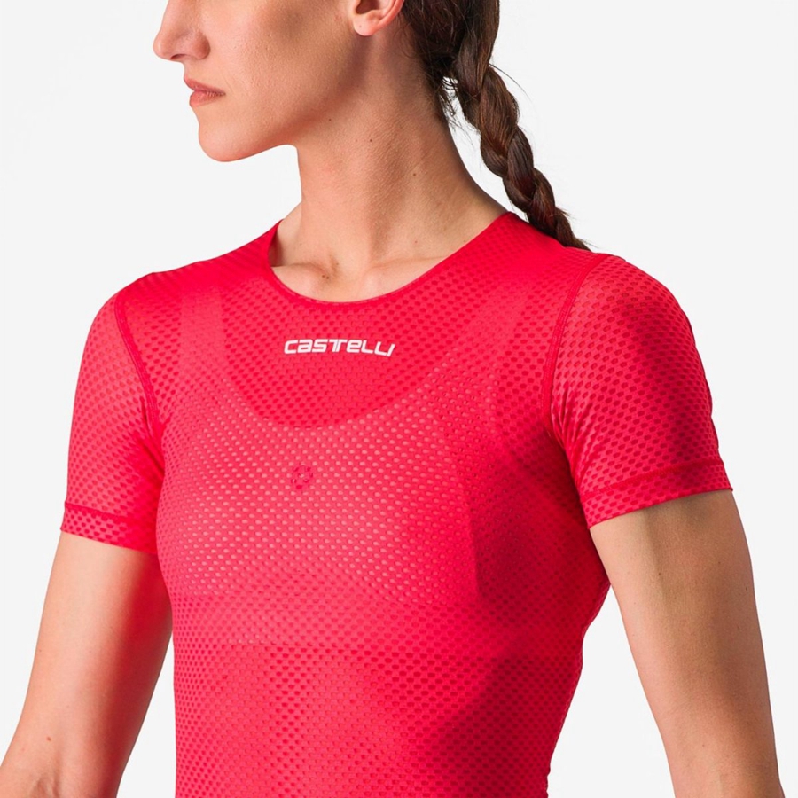 Capa Base Castelli PRO MESH W SHORT SLEEVE Mujer Rojos | 542936-PMI