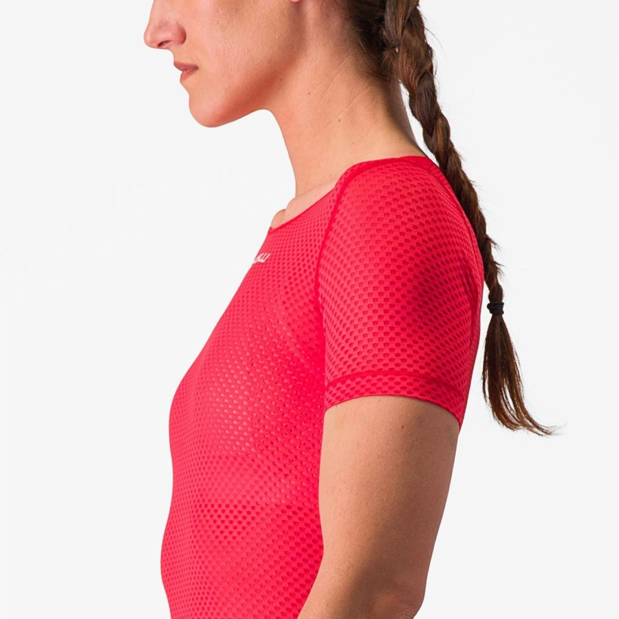 Capa Base Castelli PRO MESH W SHORT SLEEVE Mujer Rojos | 542936-PMI