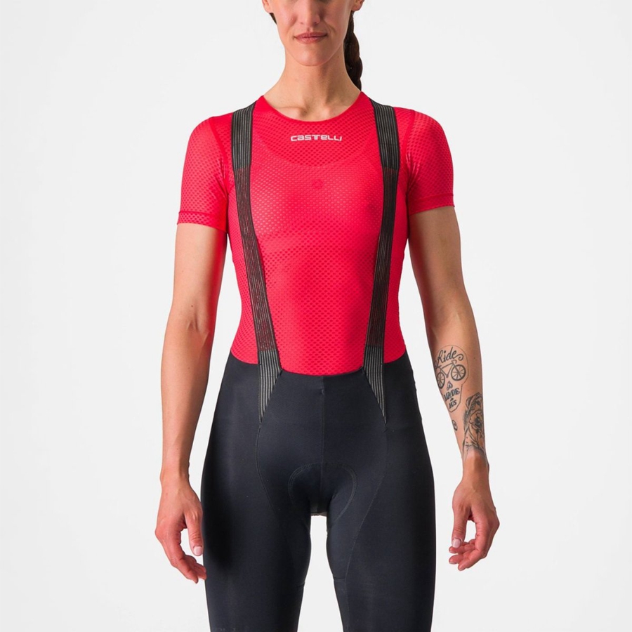 Capa Base Castelli PRO MESH W SHORT SLEEVE Mujer Rojos | 542936-PMI