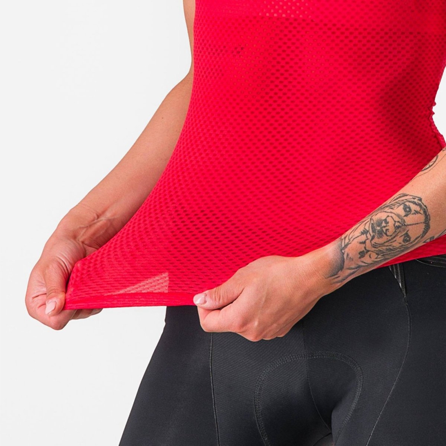 Capa Base Castelli PRO MESH W SLEEVELESS Mujer Rojos | 839025-CKN