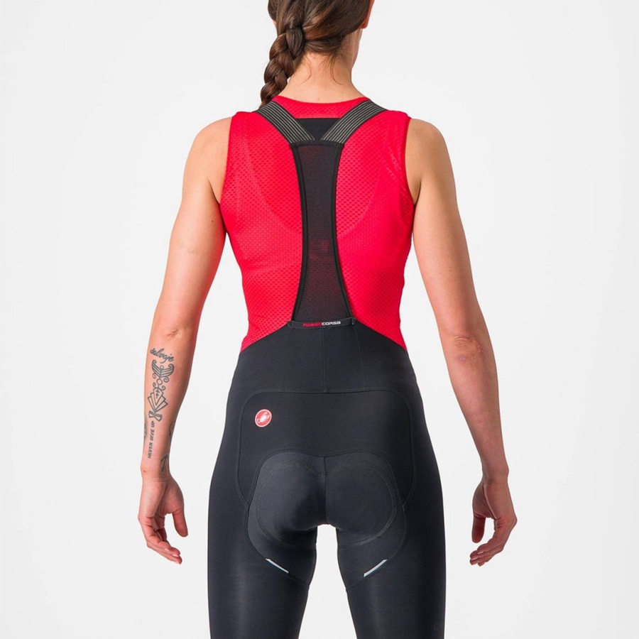 Capa Base Castelli PRO MESH W SLEEVELESS Mujer Rojos | 839025-CKN