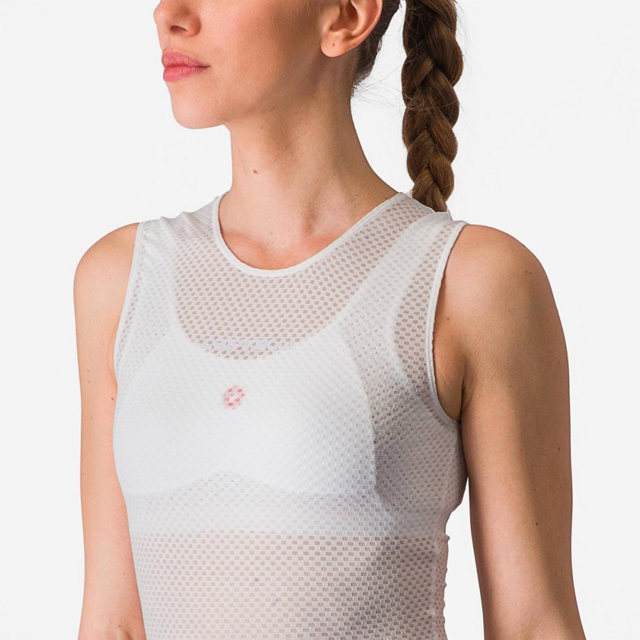 Capa Base Castelli PRO MESH W SLEEVELESS Mujer Blancos | 861257-CHJ