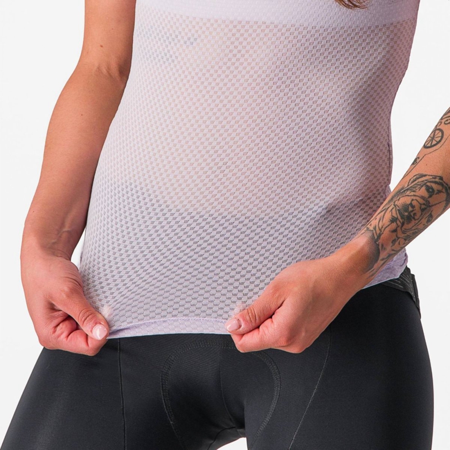 Capa Base Castelli PRO MESH W SLEEVELESS Mujer Morados Blancos | 281673-WSV