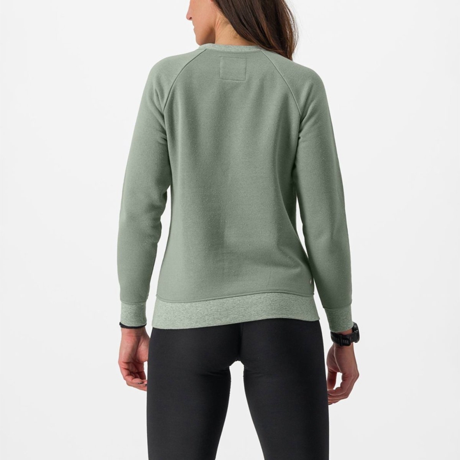 Casual Castelli LOGO W SWEATSHIRT Mujer Verdes | 706425-VEY