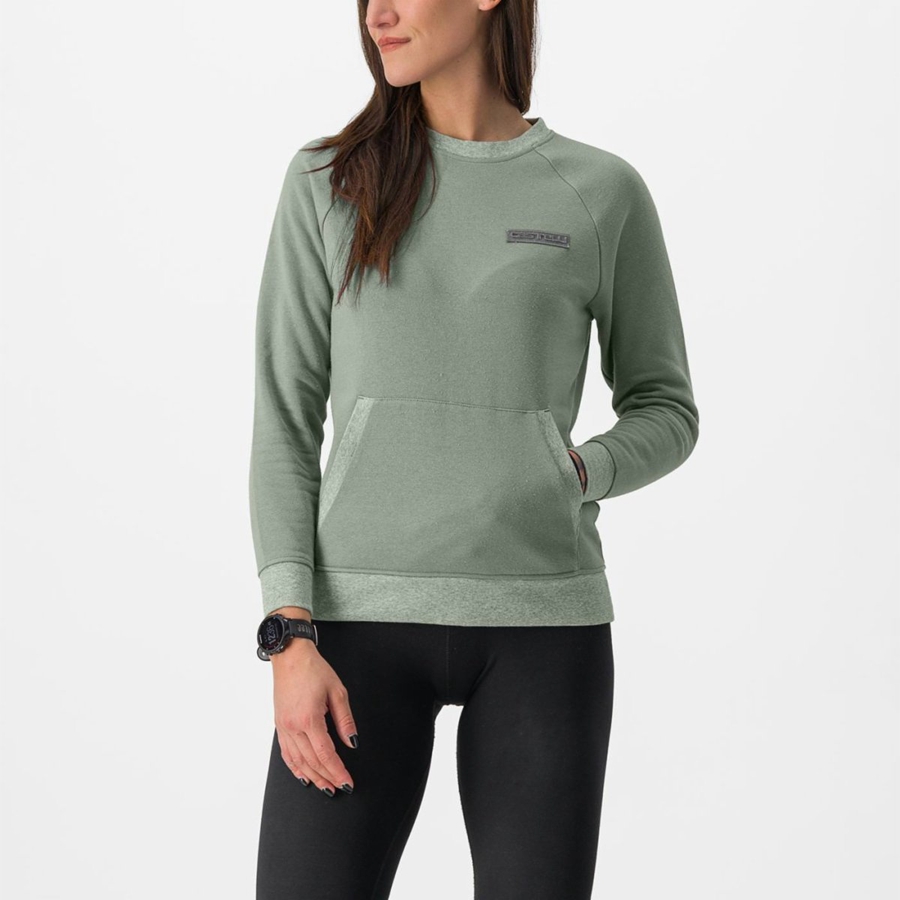 Casual Castelli LOGO W SWEATSHIRT Mujer Verdes | 706425-VEY