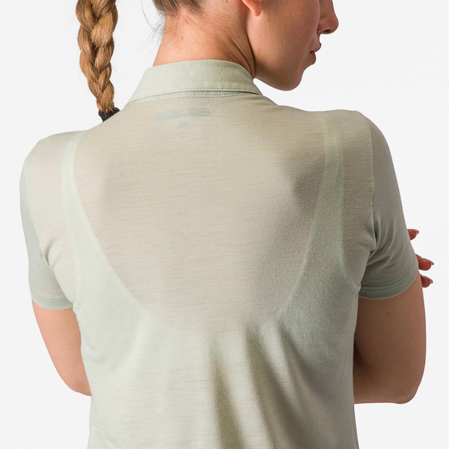 Casual Castelli MERINO W POLO Mujer Verdes | 240591-NOC