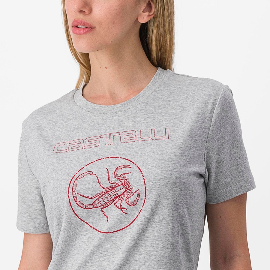 Casual Castelli PEDALARE TEE Mujer Kaki Grises | 084927-XLK