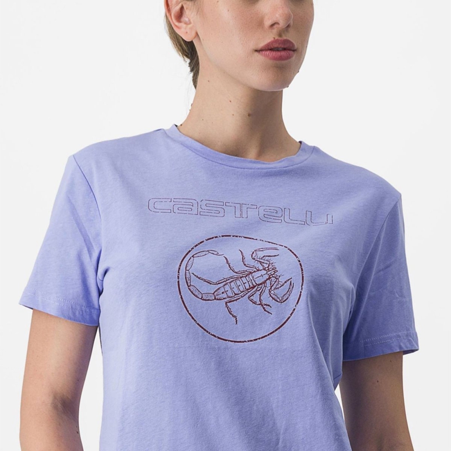 Casual Castelli PEDALARE TEE Mujer Morados Blancos | 430715-MGC