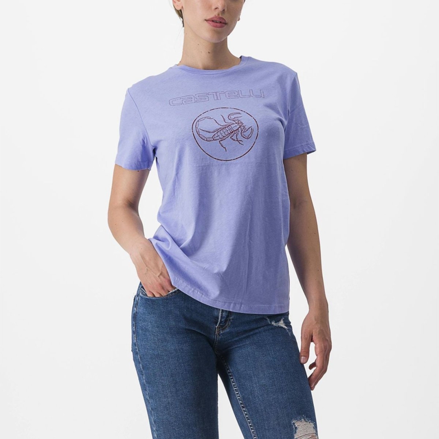 Casual Castelli PEDALARE TEE Mujer Morados Blancos | 430715-MGC