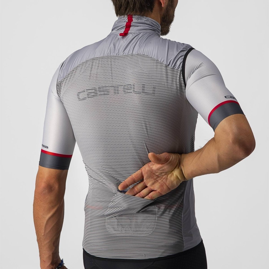 Chaleco Castelli ARIA Hombre Plateados Grises | 925834-NQB