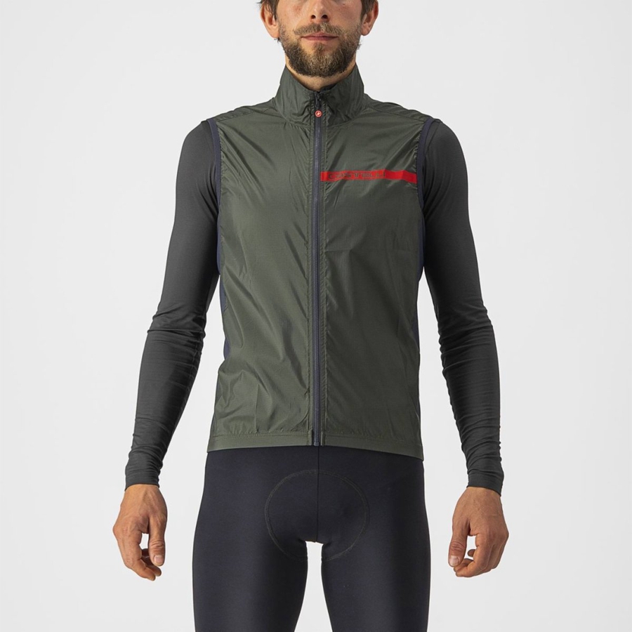 Chaleco Castelli SQUADRA STRETCH Hombre Verdes Grises Oscuro | 205679-WRA