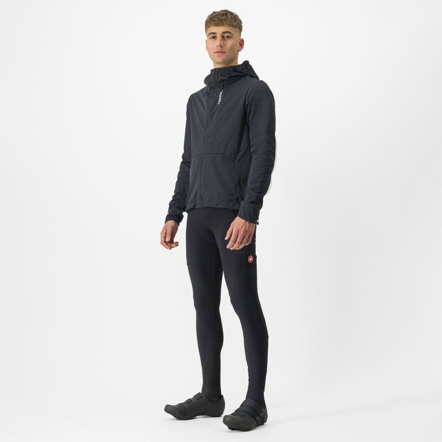 Chamarras Castelli TRAIL HOODIE Hombre Negros | 146795-WGT