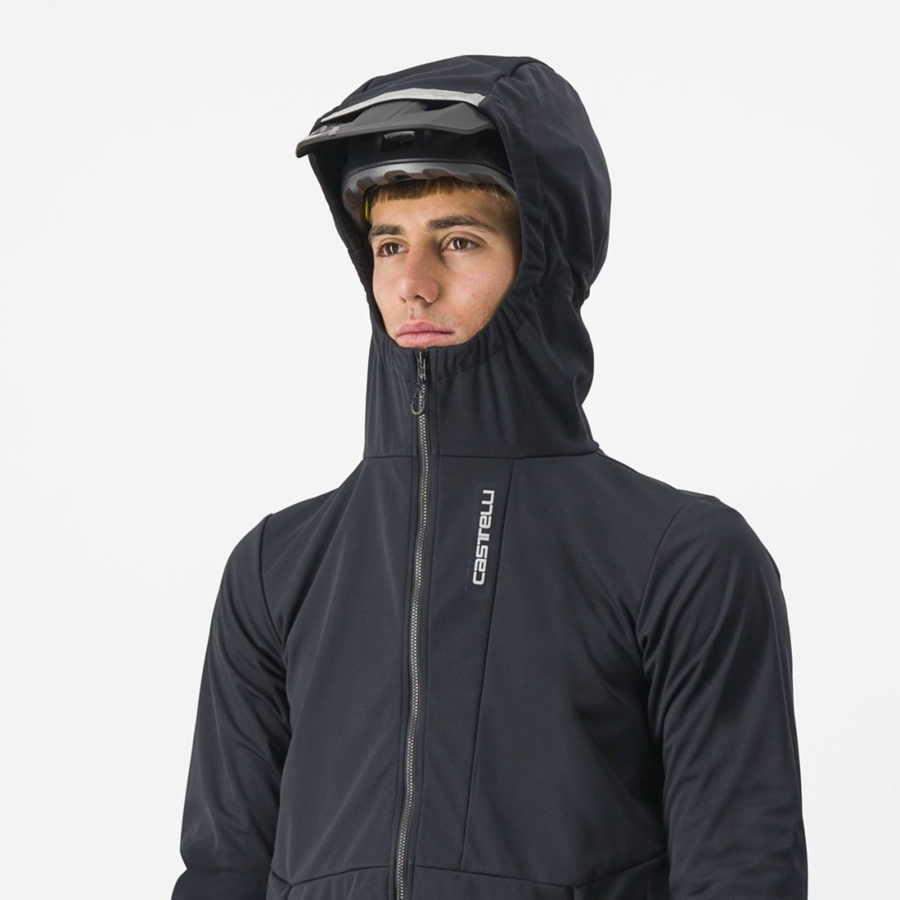 Chamarras Castelli TRAIL HOODIE Hombre Negros | 146795-WGT