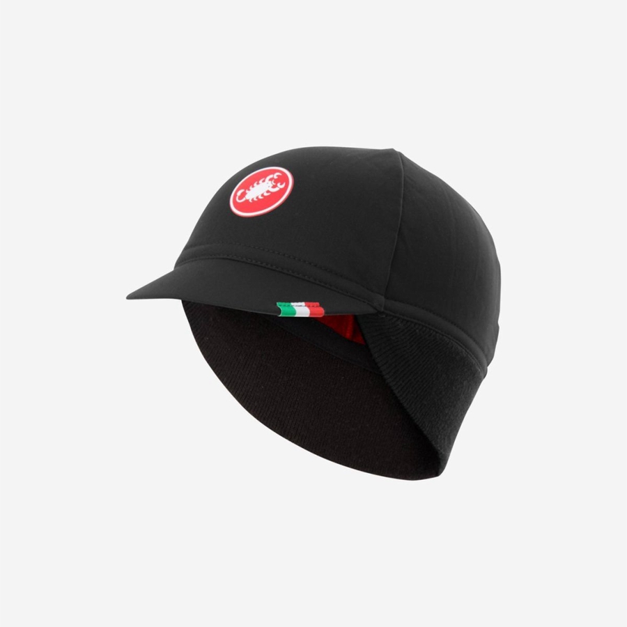 Gorra Castelli DIFESA THERMAL Hombre Negros Rojos | 367819-GVX