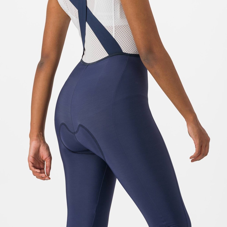 Medias Con Tirantes Castelli VELOCISSIMA DT Mujer Azules Plateados | 348961-ZHW