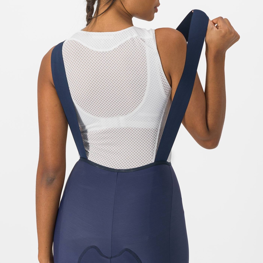 Medias Con Tirantes Castelli VELOCISSIMA DT Mujer Azules Plateados | 348961-ZHW