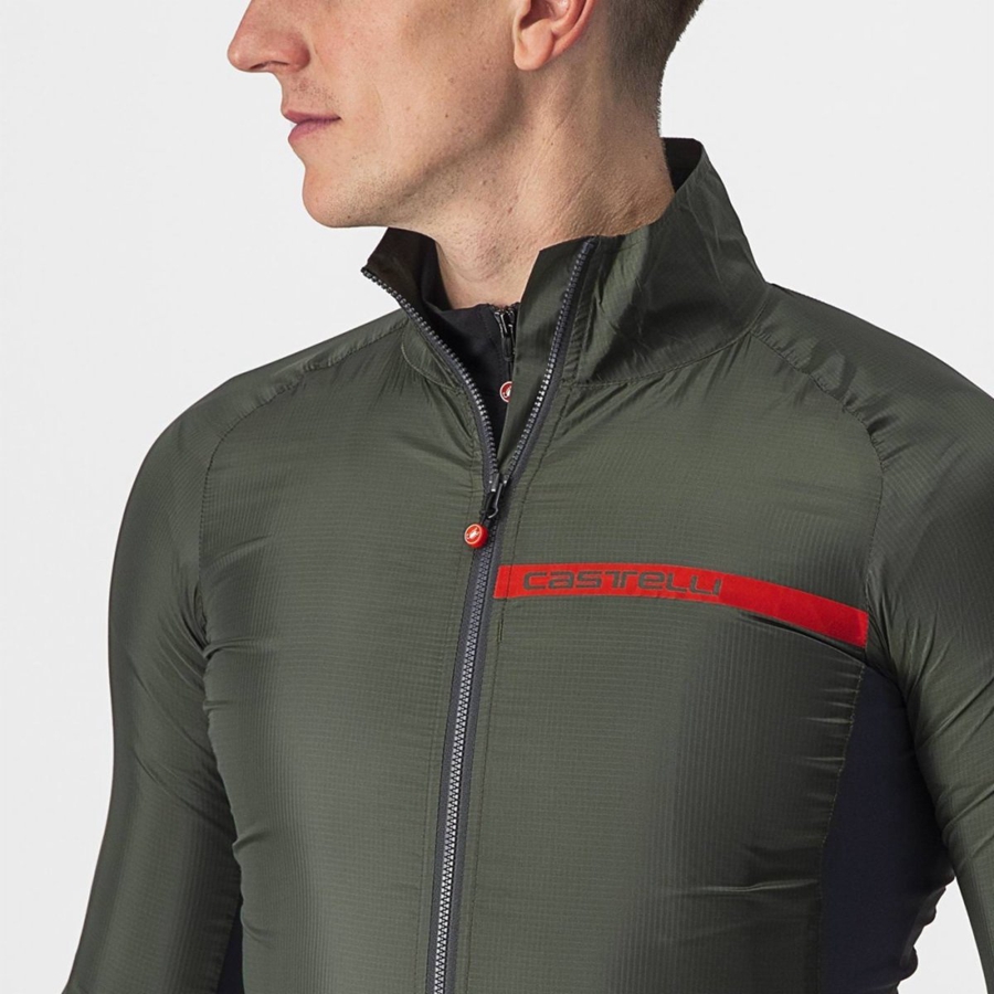 Proteccion Castelli SQUADRA STRETCH Hombre Verdes Grises Oscuro | 420617-FJX