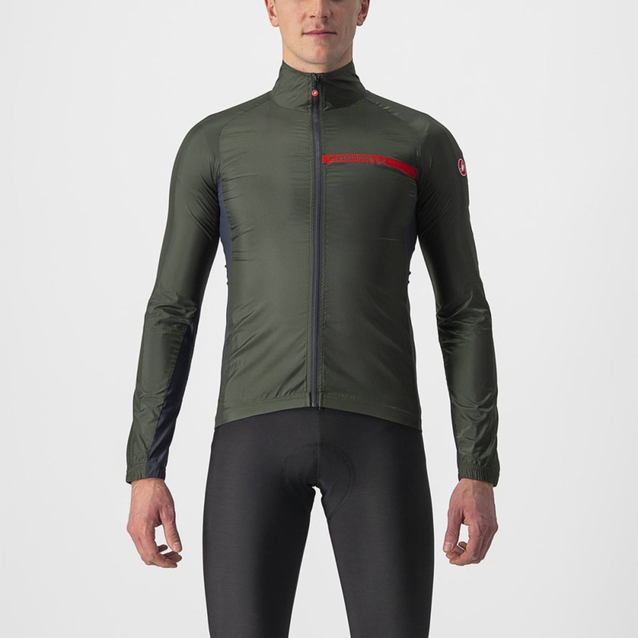 Proteccion Castelli SQUADRA STRETCH Hombre Verdes Grises Oscuro | 420617-FJX