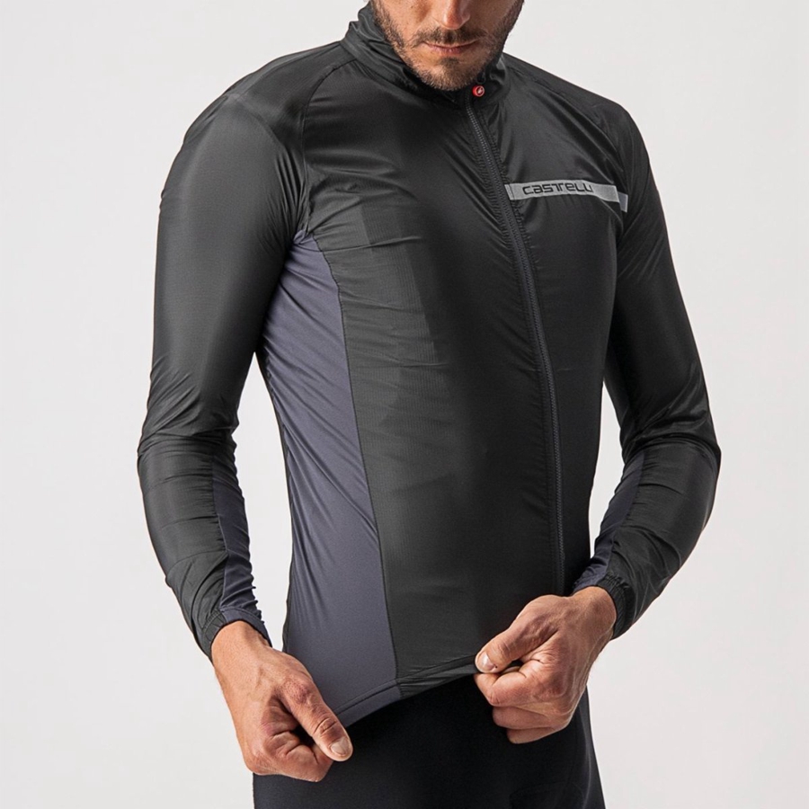 Proteccion Castelli SQUADRA STRETCH Hombre Negros Grises Oscuro | 237905-FDK