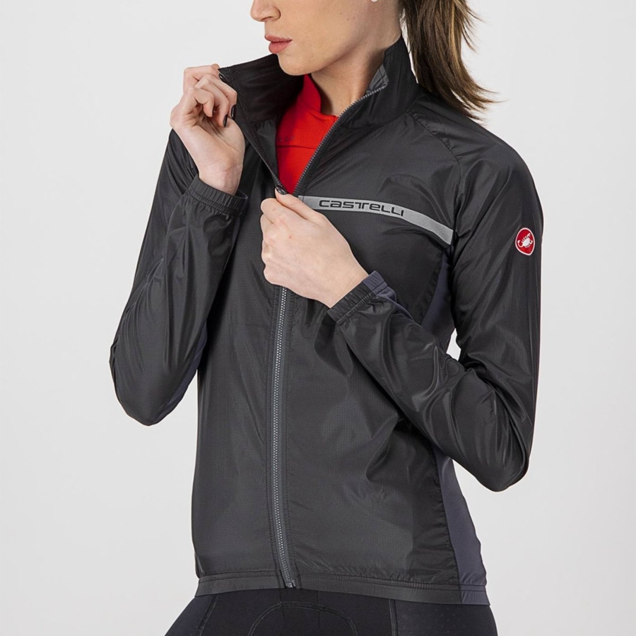 Proteccion Castelli SQUADRA STRETCH W Mujer Negros Grises Oscuro | 685791-KDI