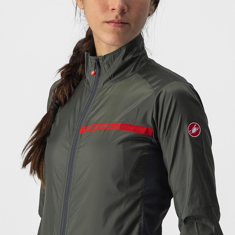 Proteccion Castelli SQUADRA STRETCH W Mujer Verdes Grises Oscuro | 870246-CEO