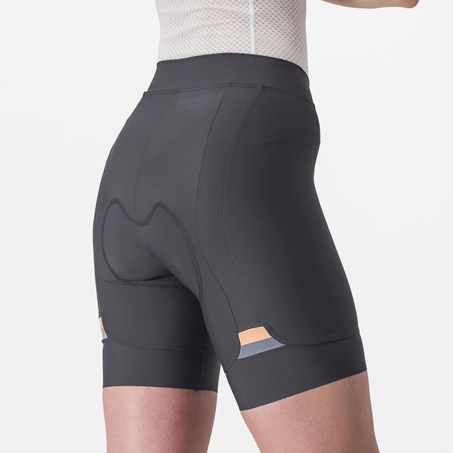 Short Castelli PRIMA Mujer Grises Oscuro Naranjas | 950374-XSV