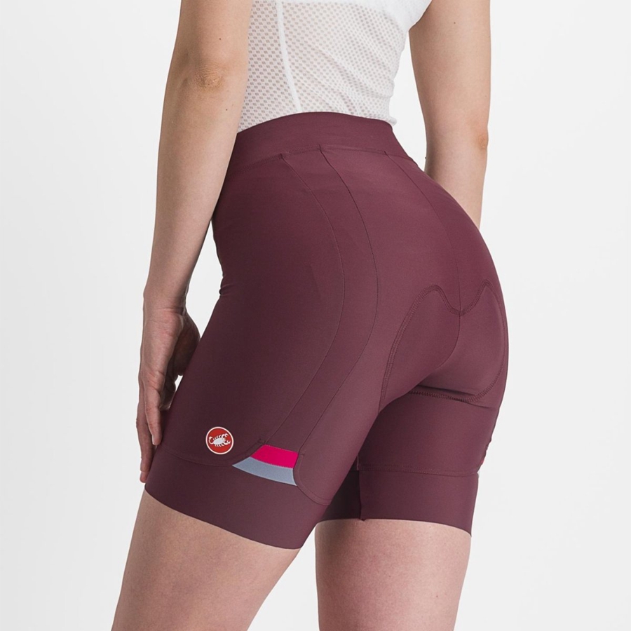 Short Castelli PRIMA Mujer Vino Oscuro Rojos | 841650-MUD