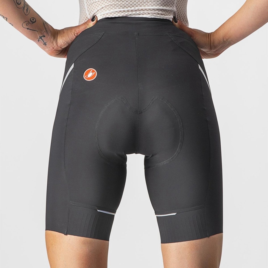 Short Castelli VELOCISSIMA 3 Mujer Negros Plateados | 657402-JEL