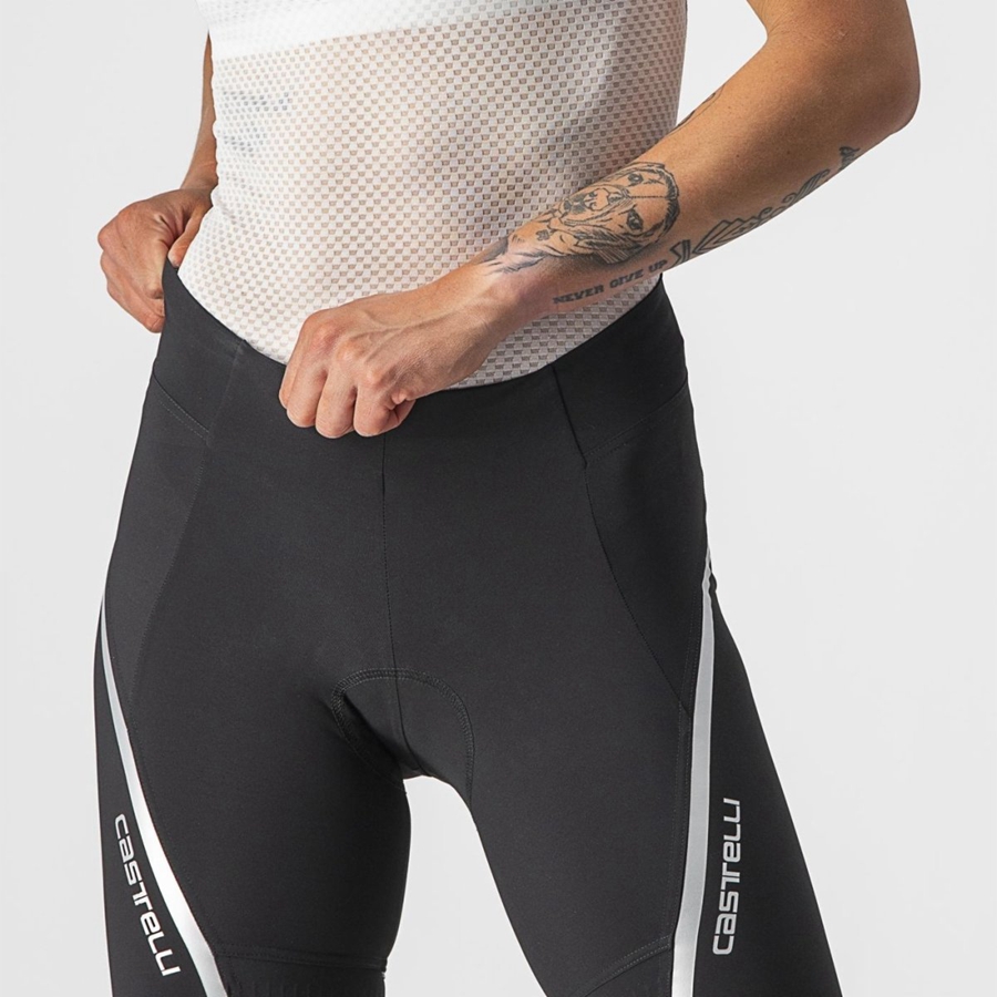 Short Castelli VELOCISSIMA 3 Mujer Negros Plateados | 657402-JEL