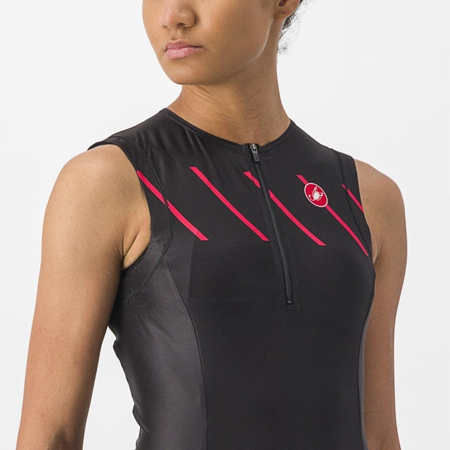 Trajes Castelli FREE 2 W TRI SINGLET Mujer Negros | 805621-VFA