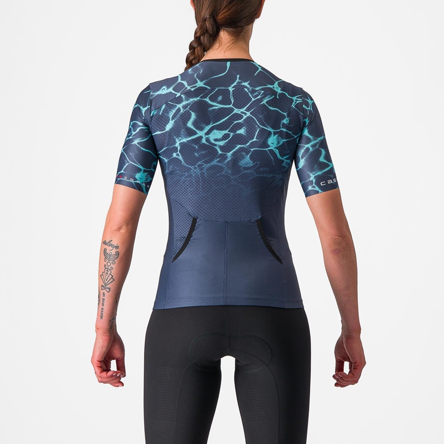 Trajes Castelli FREE SPEED 2 W RACE TOP Mujer Azules Turquesa Claro | 783502-WPS