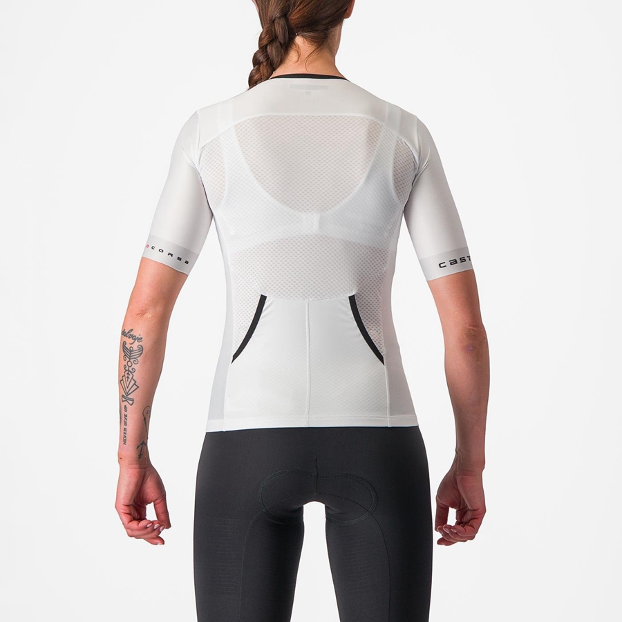 Trajes Castelli FREE SPEED 2 W RACE TOP Mujer Blancos Negros | 206957-DWP